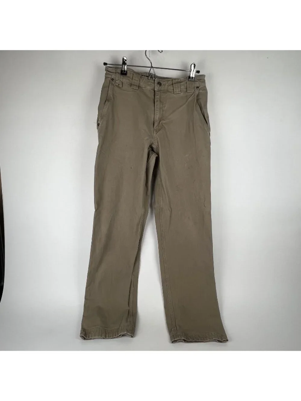 Duluth Trading Co Flex Fire Hose Pants Mens 30x32 Beige Straight Leg - Picture 1 of 7